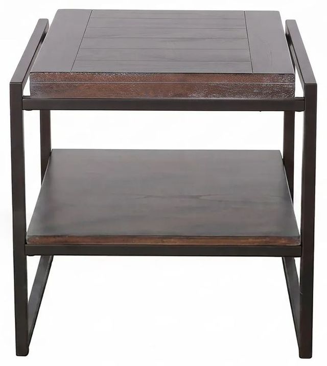 Sunny Designs™ Tyler French Brown End Table with Black Metal Frame-2