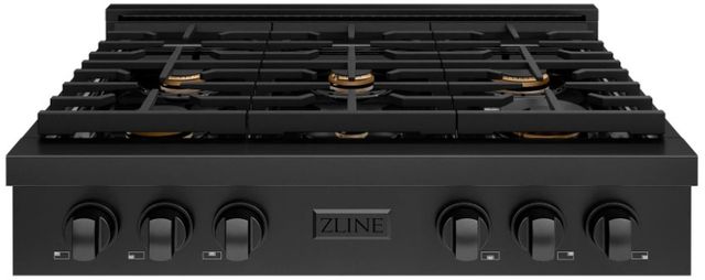 ZLINE Paramount 36" Black Stainless Steel Gas Cooktop -0
