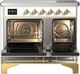 Ilve® Majestic III 40" White Pro Style Induction Range with Solid Door and Brass Trim-1