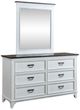 Liberty Furniture Allyson Park Charcoal/Wirebrushed White 74" Dresser and Mirror-0