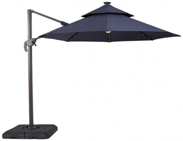 Furniture of America® Nuti Blue Aluminum/Fabric Outdoor Patio Umbrella and Base-1