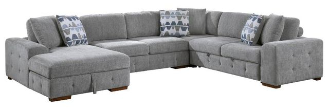 Homelegance® Raife 4-Piece Gray Sectional with Left Chaise-0