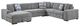 Homelegance® Raife 4-Piece Gray Sectional with Left Chaise-0