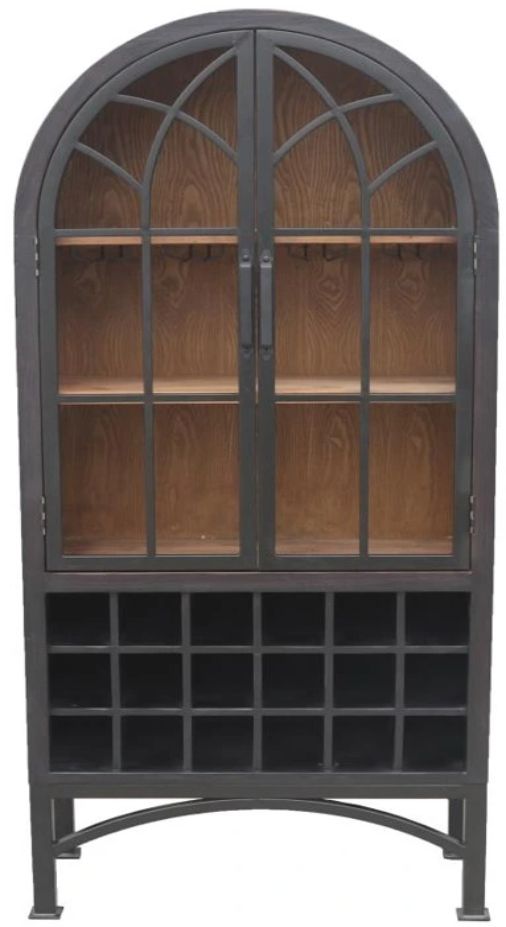 Nest Home Collections Victoria Matte Black Wine Cabinet-2