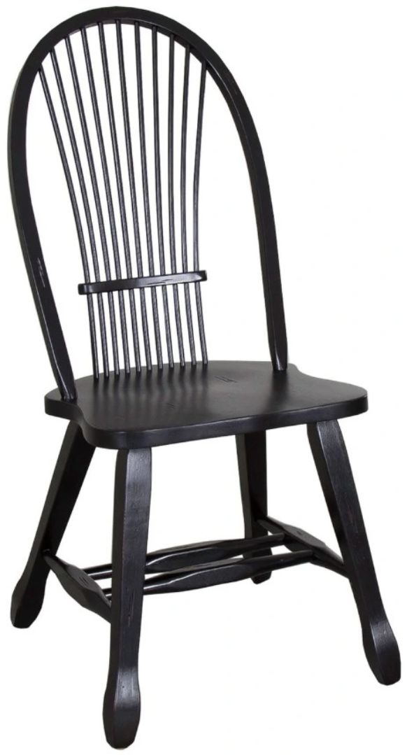 Liberty Furniture Treasures Rustic Black Sheaf Back Side Chair-0
