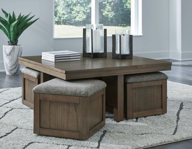Signature Design by Ashley® Boardernest 5-Piece Brown Coffee Table and Stool Set-2