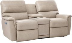 La-Z-Boy® Ava Ivory Leather Power Reclining Loveseat with Console, Headrest, and Lumbar