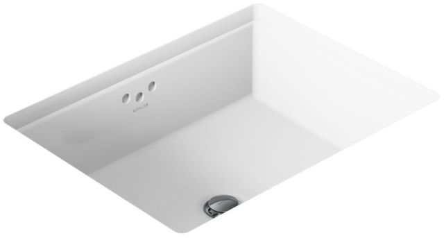 Kohler Kathryn® White 19.75" Rectangular Undermount Bathroom Sink with Glazed Underside-0