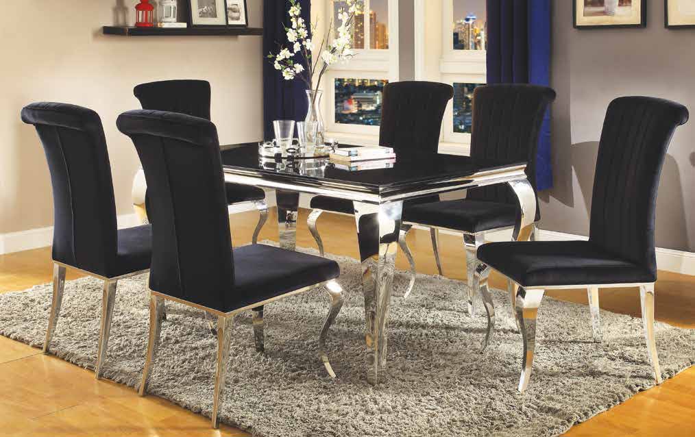 Coaster Carone 5 Piece Black Dining Table Set Jarons Furniture Outlet Bordentown and Lumberton NJ