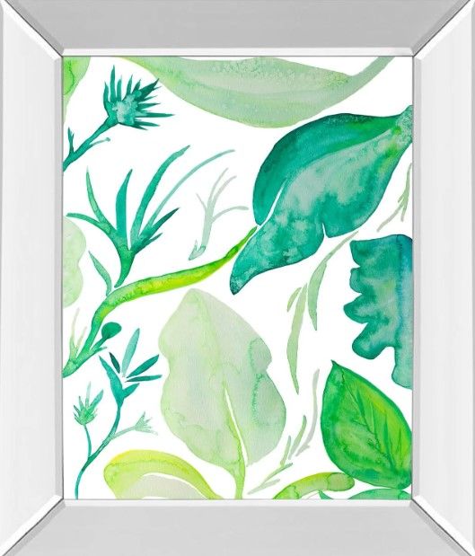 Classy Art Green Water Leaves Il by Kat Papa Wall Art-0