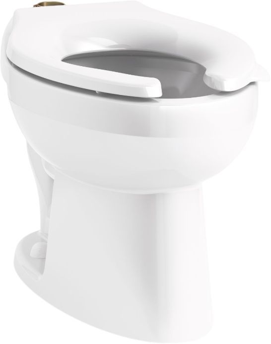 KOHLER® Wellcomme™ White Ultra Floor-Mount Top Spud Flushometer Bowl-0