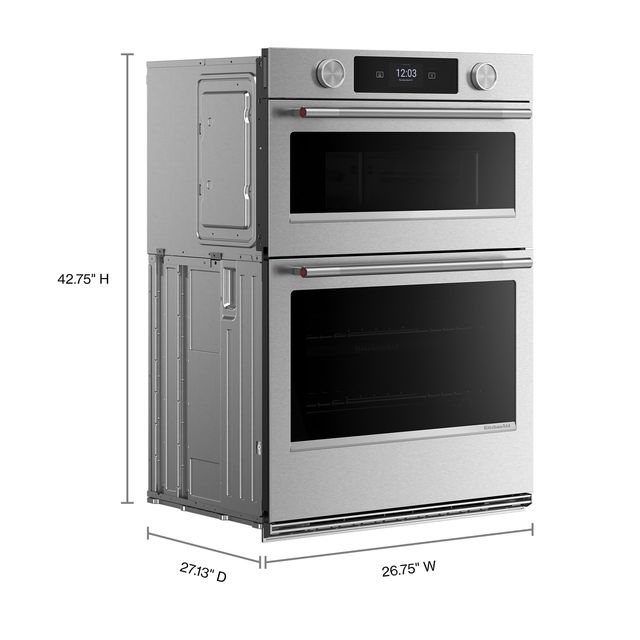 KitchenAid® 27" PrintShield™ Stainless Steel Smart Oven/Micro Combo Electric Wall Oven with Assisted Cook Cycles-4