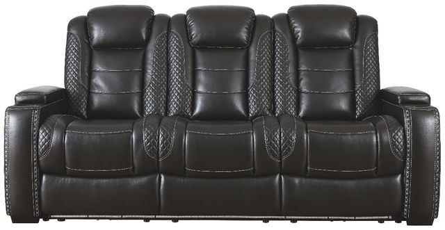 Signature Design by Ashley® Party Time Midnight Power Reclining Sofa with Adjustable Headrest-0