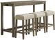 Elements International Oak Lawn 4-Piece Cream/Oak Gray Bar Table Set-0