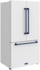 Thor Kitchen Gordon Ramsay Series 36" White French Door Counter Depth Refrigerator with Ice Maker & Blue Hardware-4