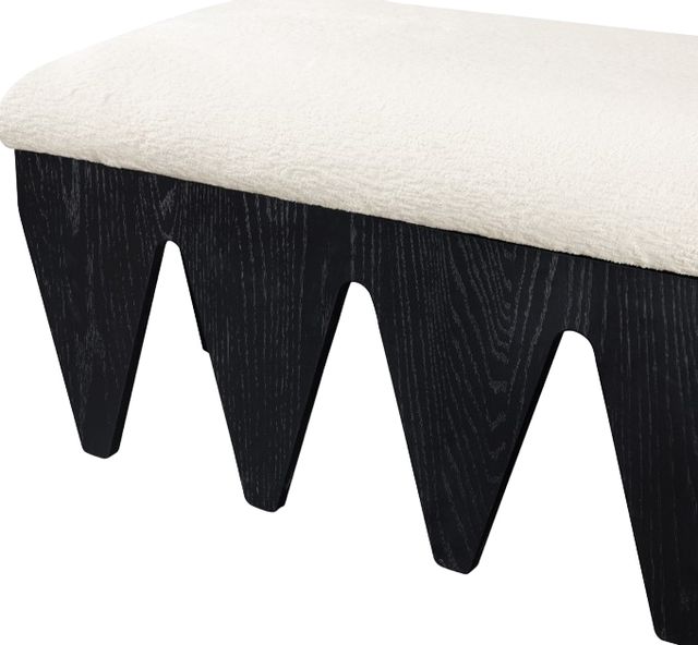 Meridian Furniture Altair Cream/Black Fabric Upholstered Bench-3