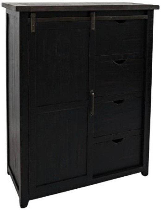 Jofran Inc. Madison County Vintage Black Barn Door Chest-0