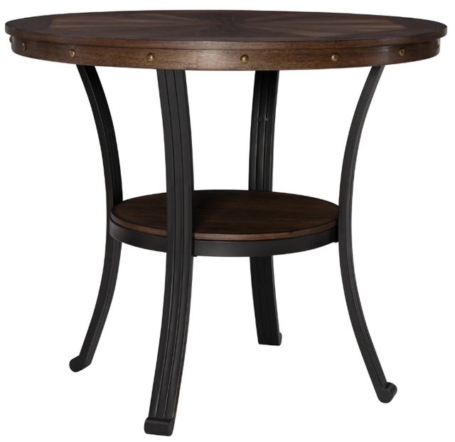 Powell® Franklin Brown Counter Table with Matte Black Base-0
