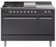 Ilve® Nostalgie II Series 48" Graphite Matte Pro Style Dual Fuel Range-0