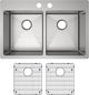 Elkay Crosstown® 3-Piece Polished Satin 33" x 22" x 9" 2-Hole Equal Double Bowl Dual Mount Sink Set-1