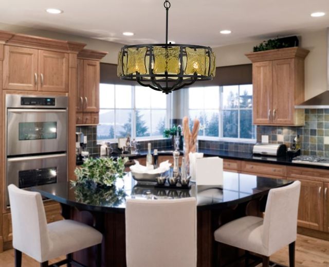 Cal® Lighting & Accessories Revenna Black Chandelier-1