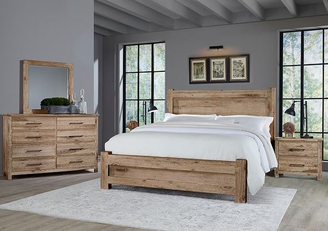 Vaughan-Bassett Dovetail Sun Bleached White California King Low-Profile Poster Bed-1