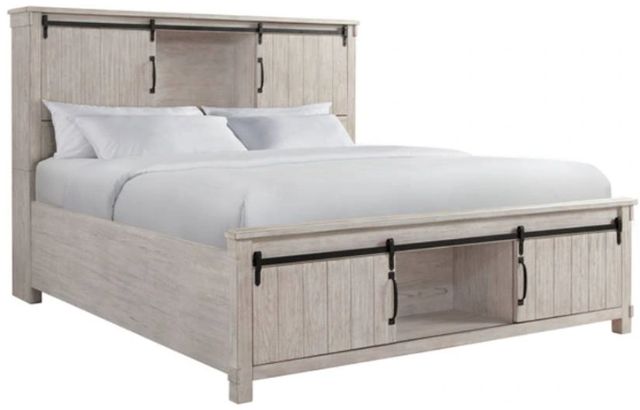 American Wholesale Furniture Scott White Queen Bookcase Storage Bed-0