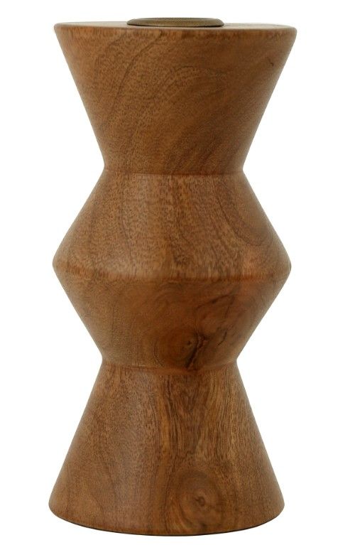 Moe's Home Collection Sequence Brown Small Wooden Candle Holder-0