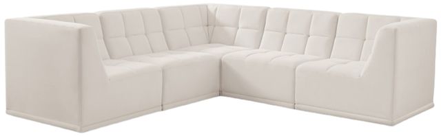 Meridian Furniture Relax 5-Piece Cream Upholstered Modular Sectional-0