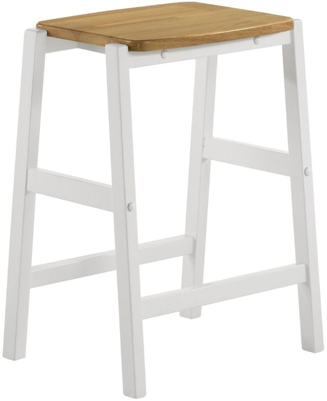 Coaster® Hollis Natural/White Wood Counter Backless Bar Stool-0