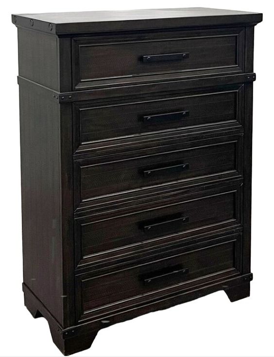 Elements International Colorado City Black 5-Drawer Charcoal Chest-0