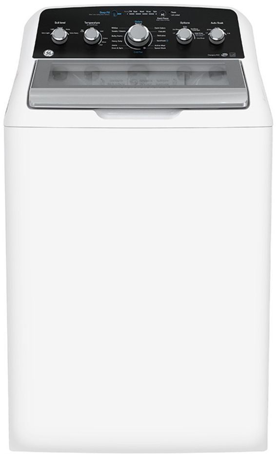 GE® White Top Load Washer & Gas Dryer Laundry Pair-1