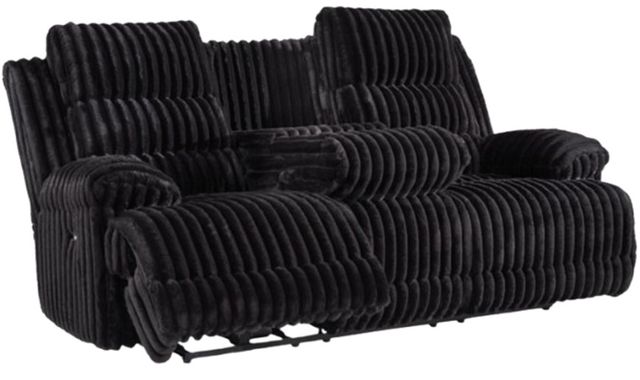 Signature Design by Ashley® Rhines Falls Onyx Power Reclining Sofa with Drop Down Table-0