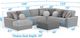 Jackson Furniture Canyon 5-Piece Gray/Platinum/Zinc Left-Arm Facing Sectional and Ottoman-2