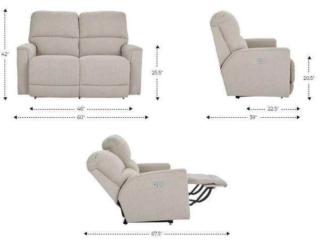 La-Z-Boy® Cade Coffee Power Reclining Loveseat with Headrest-2