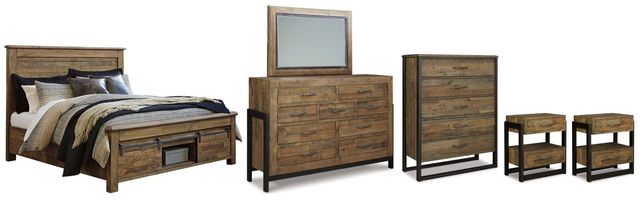 Signature Design by Ashley® Sommerford 6-Piece Brown Queen Storage Panel Bed Set-0