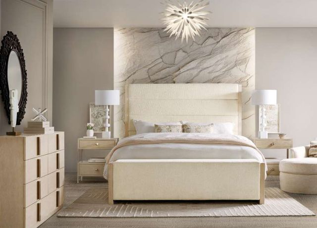 Hooker® Furniture Westwood Polished Limestone/Trendy Snow King Panel Storage Bed-1