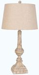 Lamps Per Se Antique White Distressed/Brown Wood Table Lamp-0
