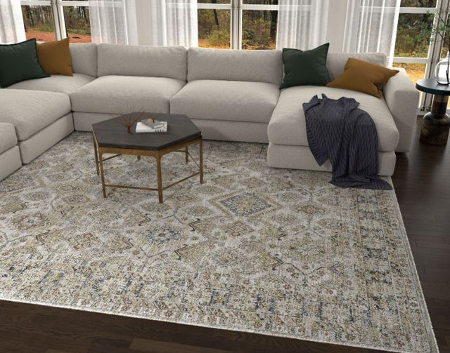 KAS Rugs Avani Ivory Damascus 5'x8' Area Rug-4