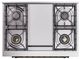 Ilve® Nostalgie II Noblesse 36'' White Pro Style Dual Fuel Range with Burnished Trim-4