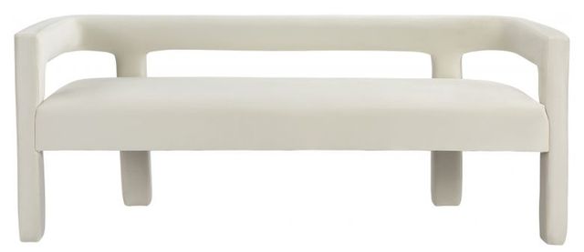 Meridian Furniture Athena Cream Velvet Upholstered Bench-1