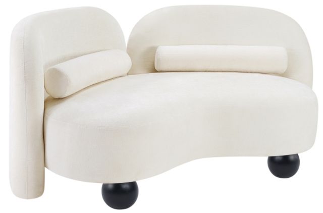 Meridian Furniture Daphne Cream 64" Chenille Fabric Loveseat-0