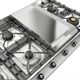 Ilve Nostalgie II 48” Stainless Steel Gas Cooktop with 8 Burners, Griddle and Chrome Trim-4