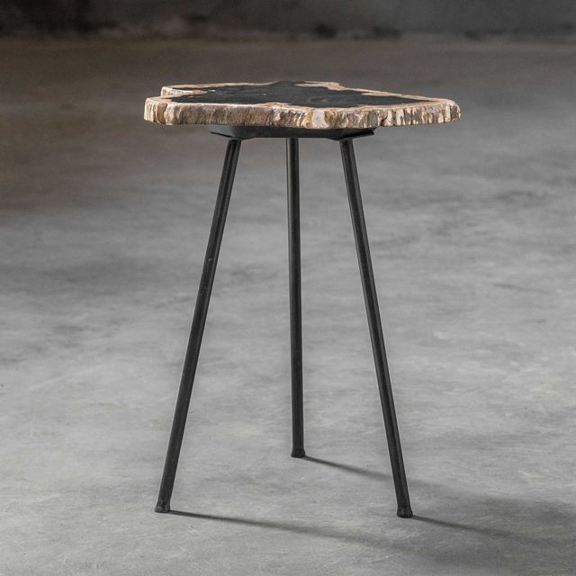 Uttermost® Mircea Natural Accent Table with Aged Black Base-1