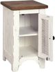 American Wholesale Furniture Westfield Aged Natural Pine Chairside Table with Whitewash Base-1