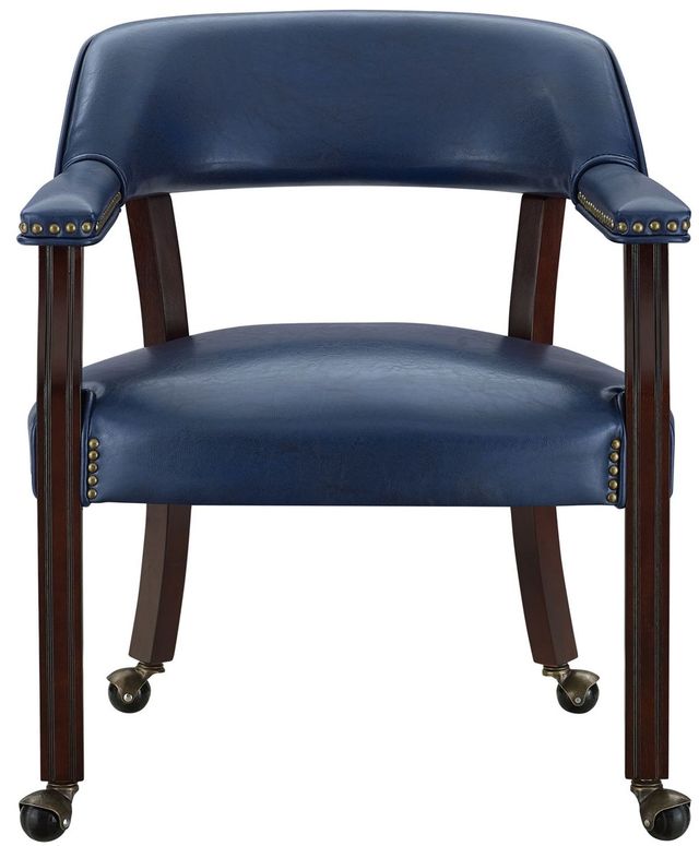 Steve Silver Co. Tournament Cherry/Navy Arm Chair with Casters-0
