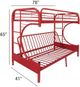 ACME Furniture Eclipse Red Youth Twin/Full Futon Bunk Bed-1