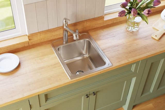Elkay Lustertone® Classic Lustrous Satin 17" x 22" x 10-1/8" 1-Hole Single Bowl Drop-In Sink with Perfect Drain®-3