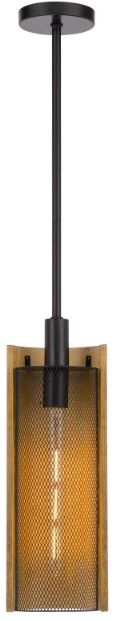 Cal® Lighting & Accessories Wigan Basswood/Black Pendant-1
