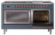 Ilve® Nostalgie II Noblesse 60'' Blue Gray Pro Style Dual Fuel Range with Copper Trim-4